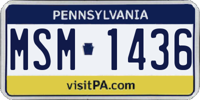 PA license plate MSM1436
