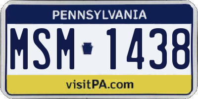 PA license plate MSM1438