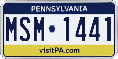 PA license plate MSM1441