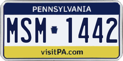 PA license plate MSM1442
