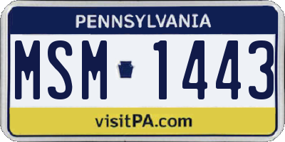 PA license plate MSM1443