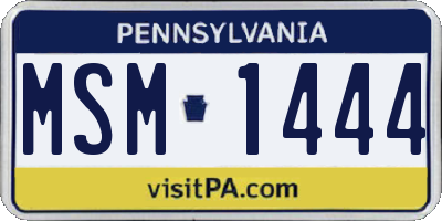 PA license plate MSM1444