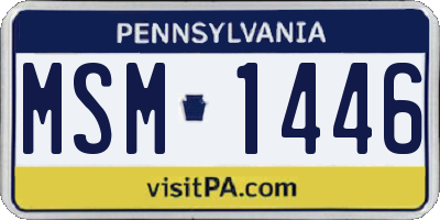 PA license plate MSM1446