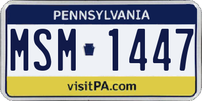 PA license plate MSM1447