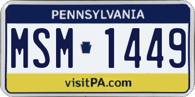 PA license plate MSM1449