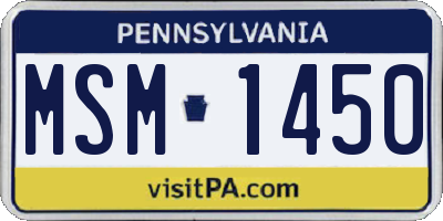 PA license plate MSM1450
