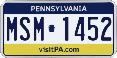 PA license plate MSM1452