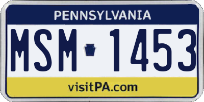 PA license plate MSM1453