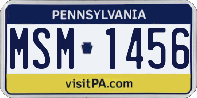 PA license plate MSM1456