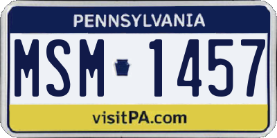 PA license plate MSM1457