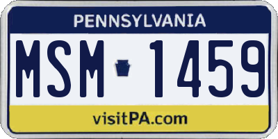 PA license plate MSM1459