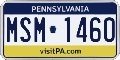 PA license plate MSM1460