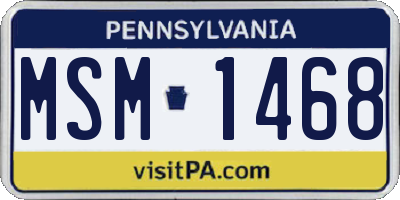 PA license plate MSM1468