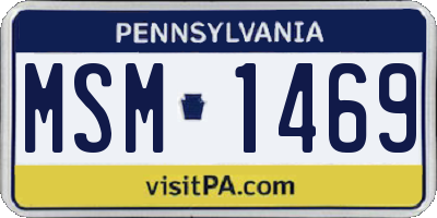 PA license plate MSM1469