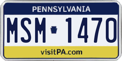 PA license plate MSM1470