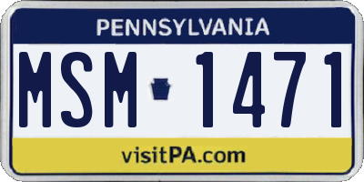 PA license plate MSM1471