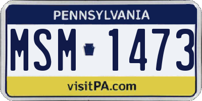 PA license plate MSM1473
