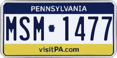 PA license plate MSM1477