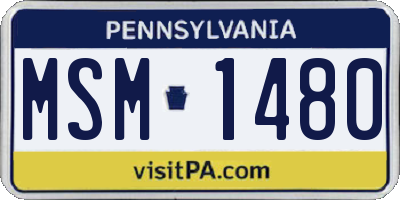 PA license plate MSM1480