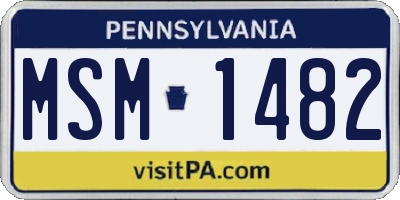 PA license plate MSM1482