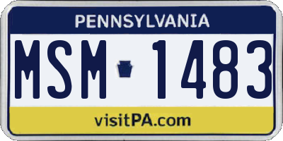 PA license plate MSM1483