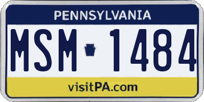 PA license plate MSM1484