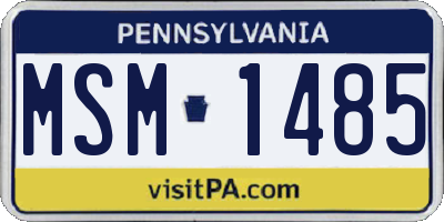 PA license plate MSM1485