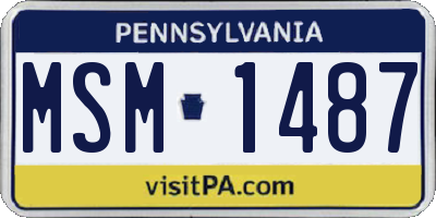 PA license plate MSM1487
