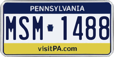 PA license plate MSM1488