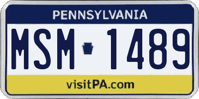 PA license plate MSM1489