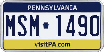 PA license plate MSM1490
