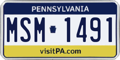 PA license plate MSM1491