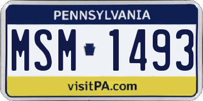 PA license plate MSM1493