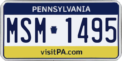 PA license plate MSM1495