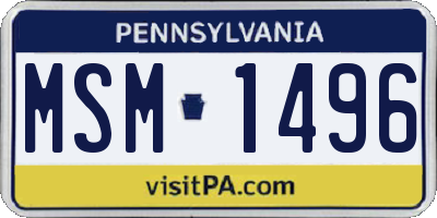 PA license plate MSM1496