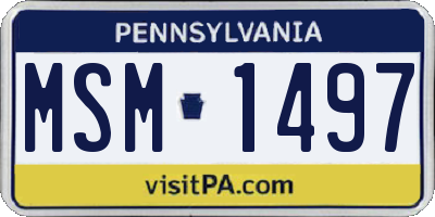 PA license plate MSM1497