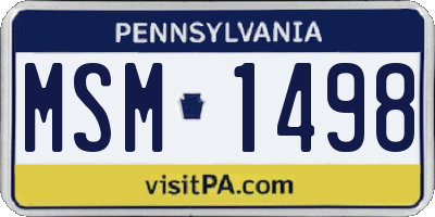 PA license plate MSM1498
