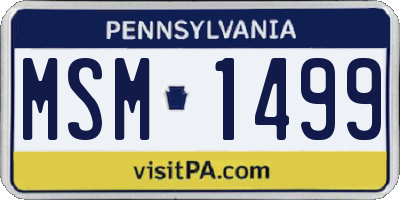 PA license plate MSM1499