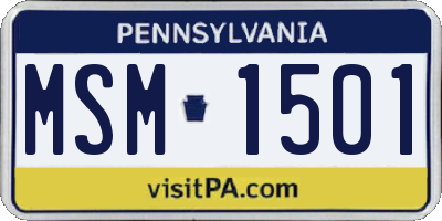PA license plate MSM1501
