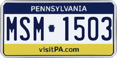 PA license plate MSM1503