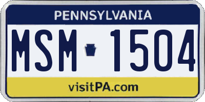 PA license plate MSM1504