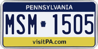 PA license plate MSM1505