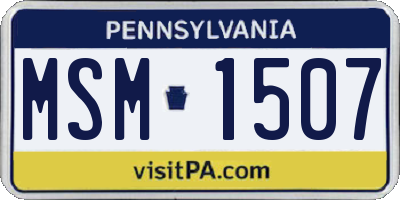 PA license plate MSM1507