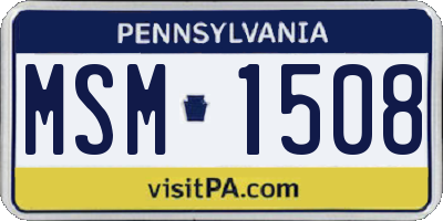PA license plate MSM1508