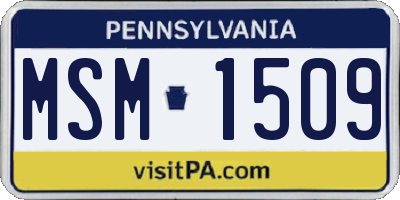PA license plate MSM1509
