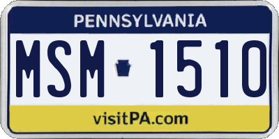 PA license plate MSM1510