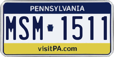 PA license plate MSM1511