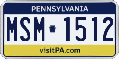 PA license plate MSM1512