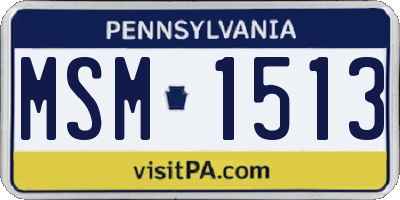 PA license plate MSM1513