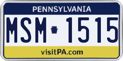 PA license plate MSM1515